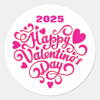 Happy Valentine's Day Classic Round Sticker