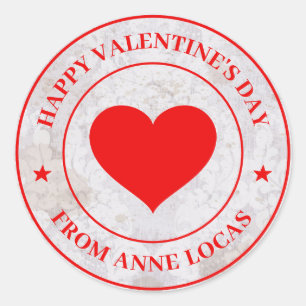 Happy Valentine's Day Classic Round Sticker