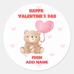 Happy Valentines Day Classic Round Sticker