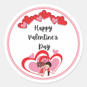 Happy Valentine's Day Classic Round Sticker