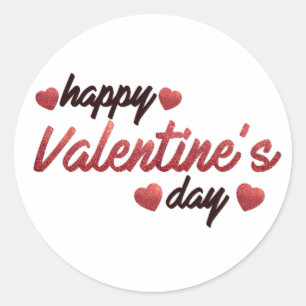 Happy Valentine's Day Classic Round Sticker