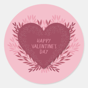 Happy Valentine's Day Classic Round Sticker