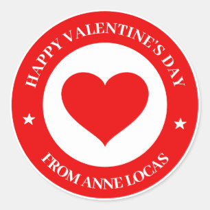 Happy Valentine's Day Classic Round Sticker