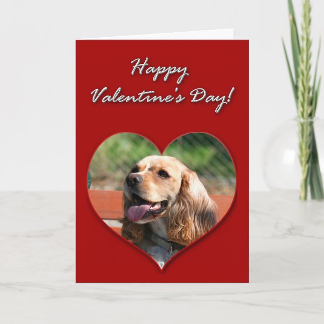 Happy Valentine's day Cocker Spaniel Card (Front)