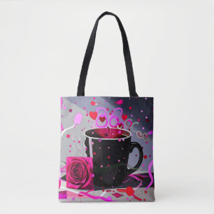 Happy Valentines Day Coffee and Confetti  Tote Bag