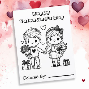 Happy Valentine's Day Colour Me Page
