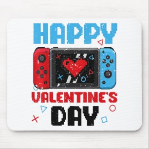 Happy Valentines Day Controller Video Game Heart B Mouse Pad