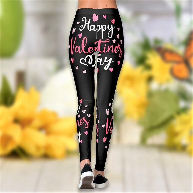 Happy Valentine's Day Cool Pink Hearts Pattern Leggings (Creator Uploaded)
