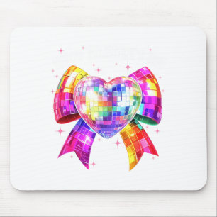 Happy Valentine's Day Coquette Disco Ball Heart Gi Mouse Pad