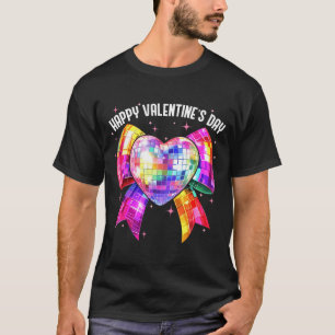 Happy Valentine's Day Coquette Disco Ball Heart Gi T-Shirt