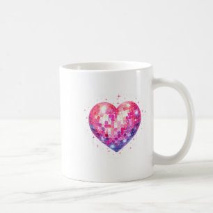 Happy Valentine's Day Coquette Nk Disco Ball Heart Coffee Mug