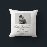 Happy Valentine's day couple photo modern simple t Cushion<br><div class="desc">Design for couple love</div>