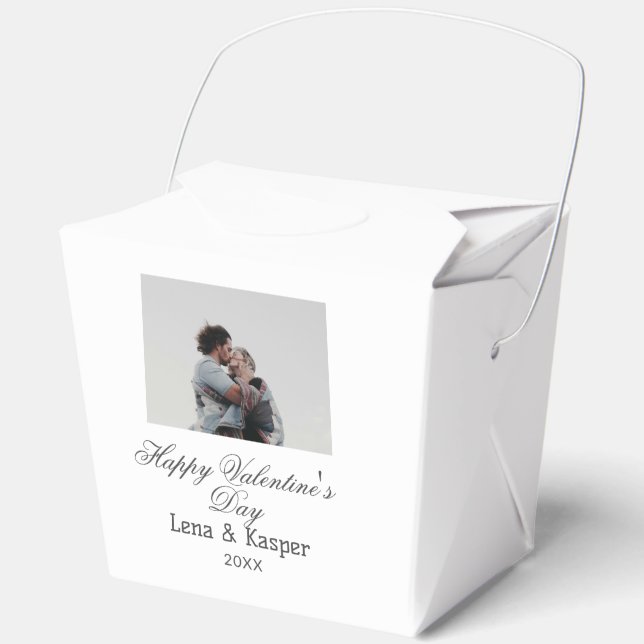 Happy Valentine's day couple photo modern simple t Favour Box (Front)