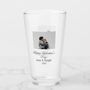Happy Valentine's day couple photo modern simple t Glass