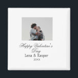Happy Valentine's day couple photo modern simple t Magnet<br><div class="desc">Design for couple love</div>