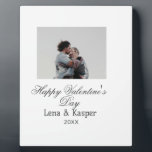 Happy Valentine's day couple photo modern simple t Plaque<br><div class="desc">Design for couple love</div>