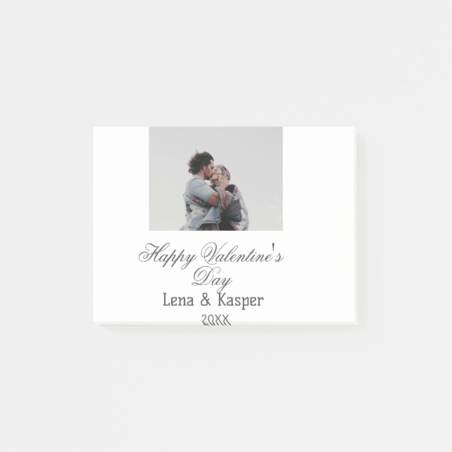Happy Valentine's day couple photo modern simple t Post-it Notes (Front)