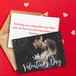 happy valentines day couple photo stylish card