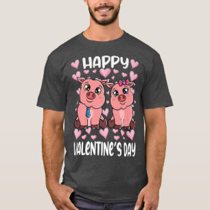 Happy Valentine's Day Couple Pigs Valentines Day P T-Shirt