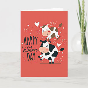 Happy Valentines Day Cow Card