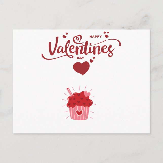 happy Valentine's Day cupcake Coffee Mug Postcard (Front)