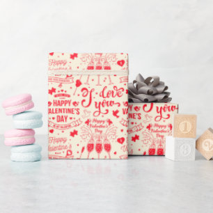Happy Valentines Day Cupid Heart Arrows Love Gift  Wrapping Paper