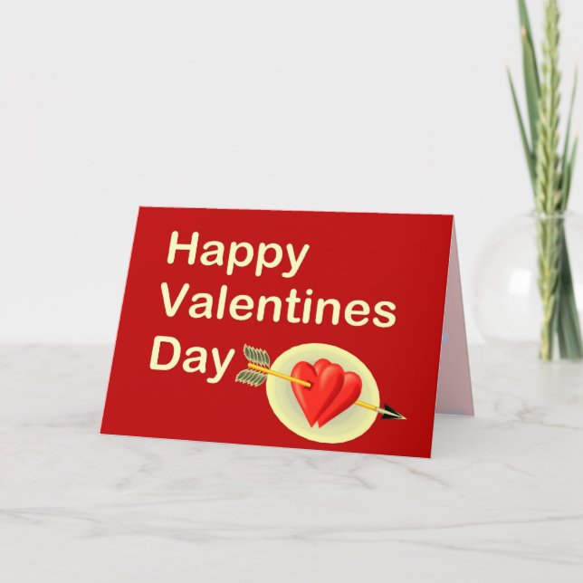 Happy Valentines Day - Cupid's Arrow Holiday Card (Front)