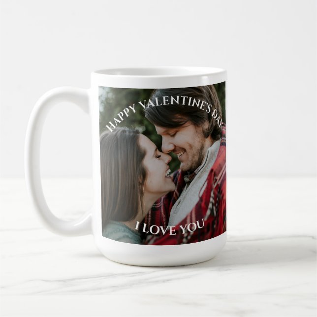 Happy Valentine's Day Custom couple name Photo   Coffee Mug (Left)