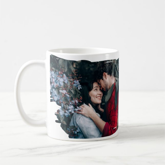 Happy Valentine's Day custom photo & names Mug (Left)
