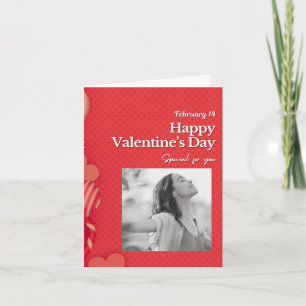 Happy valentine's day Custom Photo Red Hearts Note Card