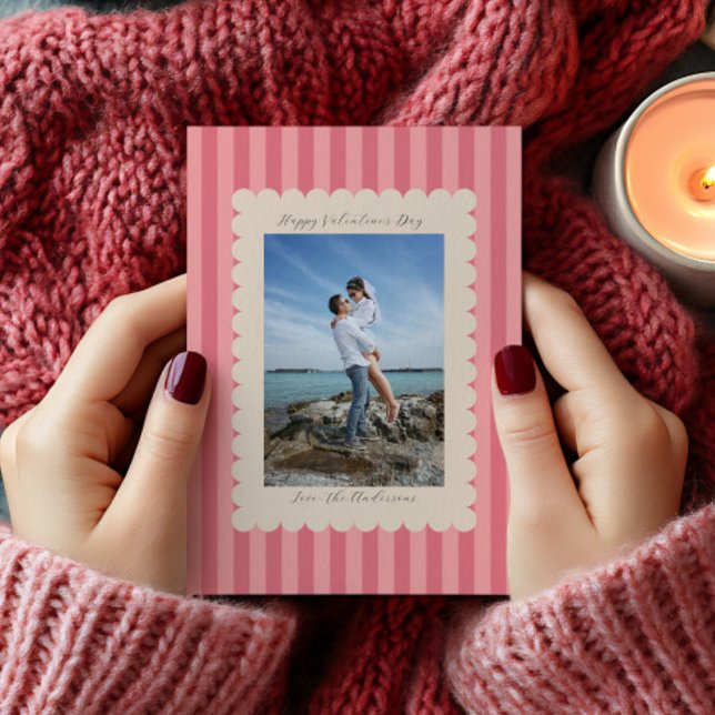 Happy Valentine's Day Custom Photograph Modern Holiday Card (Creator Uploaded)