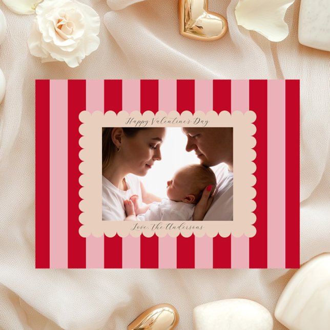 Happy Valentine's Day Custom Photograph Modern Holiday Card (Creator Uploaded)