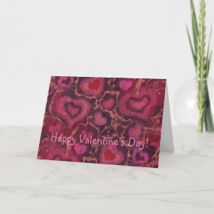 Happy Valentine's Day customisable text red & pink Holiday Card