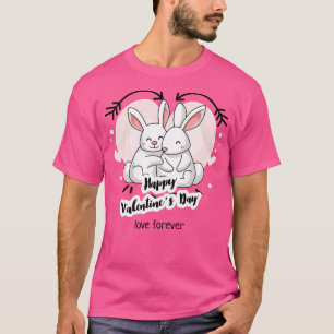 Happy Valentines Day Cute Bunnies T-Shirt