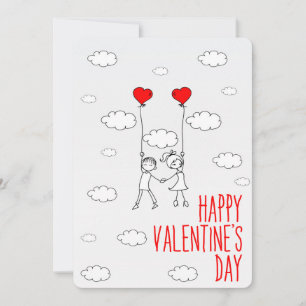 Happy Valentine's Day Cute Couples  Holiday Card