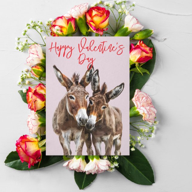 Happy Valentine's day Cute Donkeys Love Card (Creator Uploaded)
