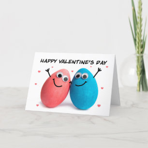 Happy Valentine's Day Cute Egg Couple Humor  Holiday Card