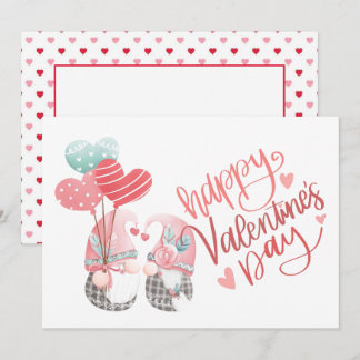 Happy Valentine's Day Cute Gnome Photo Valentine Card