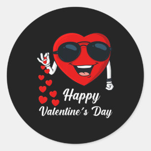 Happy Valentines Day Cute Heart Bae Fun Salting He Classic Round Sticker