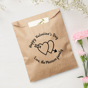 Happy Valentine's Day cute hearts custom script Favour Bags