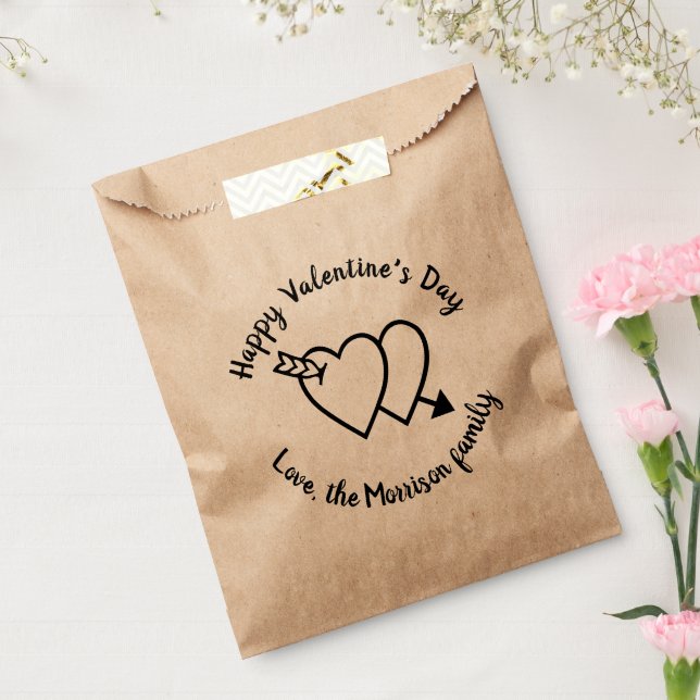 Happy Valentine's Day cute hearts custom script Favour Bags (Sealed)