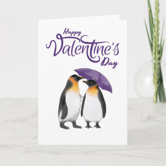 Happy Valentine's Day Cute Penguins Card