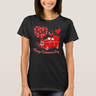 Happy Valentines Day Cute Red Truck Heart Matching T-Shirt