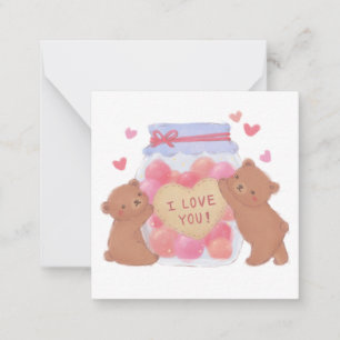 Happy Valentine's Day Cute Teddy Bears Card
