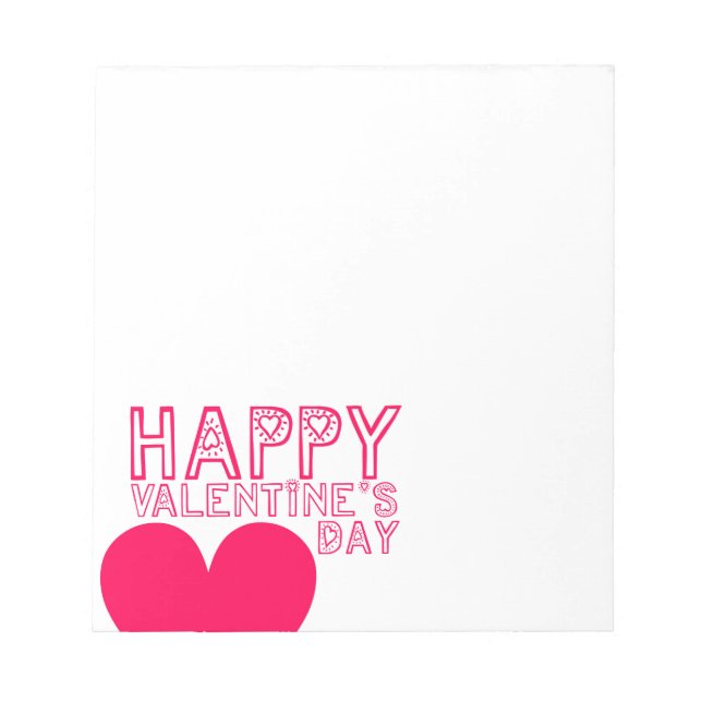 Happy Valentine's day Cute typography Notepad (Front)