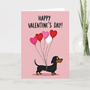 Happy Valentines Day Dachshund Card