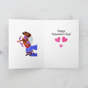 Happy Valentine's Day Dachshund Doggie Card