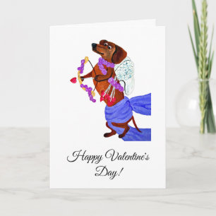 Happy Valentine's Day Dachshund Doggie Card