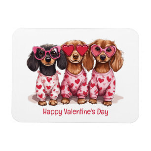 Happy Valentines Day Dachshund Dogs Magnet