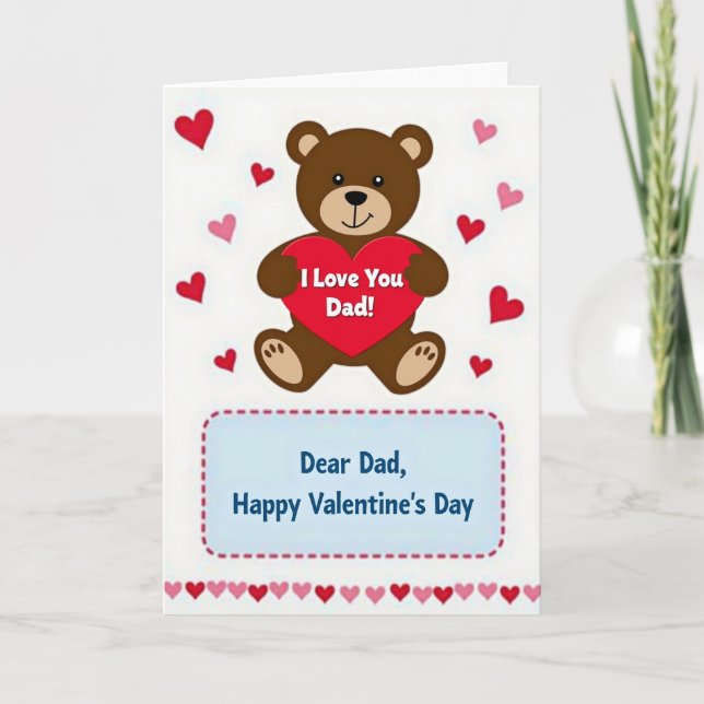 Happy Valentines Day Dad Bear Card (Front)